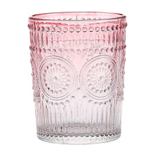Conjunto de copos de água vintage de 300ml, copos românticos para bebidas, conjunto de copos para suco, bebidas, cerveja, coquetel rosa.
