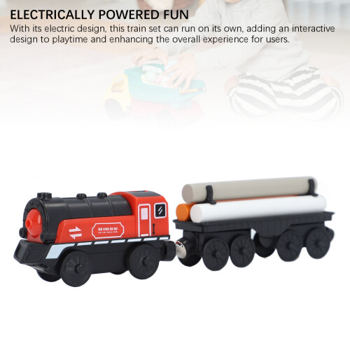 Ensemble de train électrique ABS+bois de tilleul, 1xAAA, en bois 2