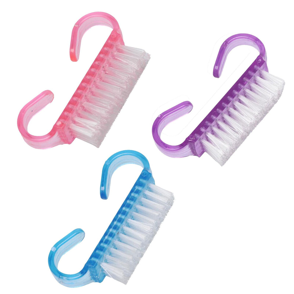 3PCS Nail Cleaning Brush with Ergonomic Handle Grip for Fingernail and Toenail Care