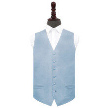 Dusty Blue Plain Satin Wedding Waistcoat - 36"
