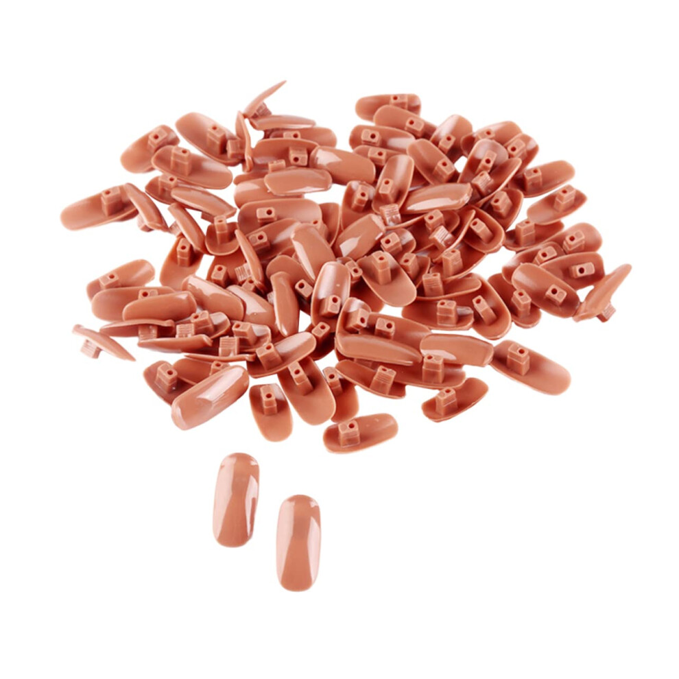 200pcs Reusable False Nail Tips with Realistic Shape for Manicure Practice and Nail Art Training
