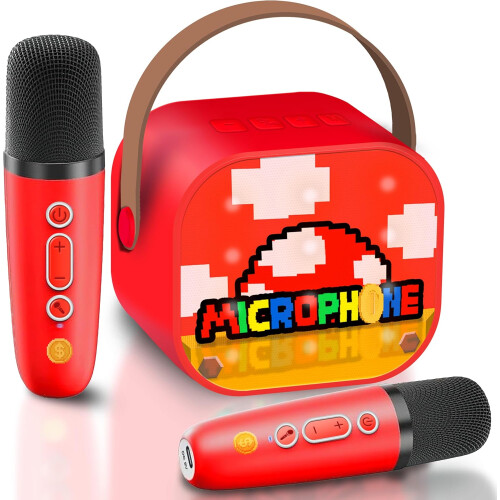 Mini Karaoke Machine Portable Pixel Style Singing Toy