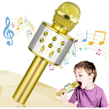 Gold Handheld Wireless Karaoke Microphone