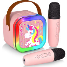 Kids Karaoke Machine with 2 Microphones Pink