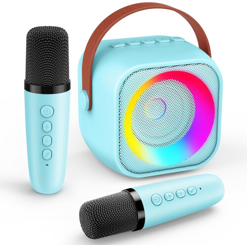 Kids Karaoke Machine with 2 Microphones Blue
