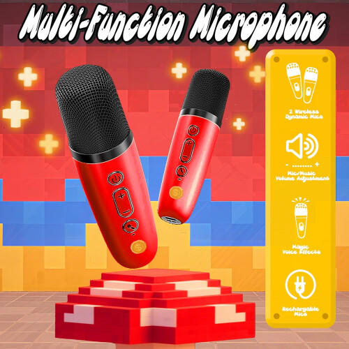 Mini Karaoke Machine Portable Pixel Style Singing Toy 2