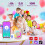 Kids Karaoke Machine with 2 Microphones LED Beige 4