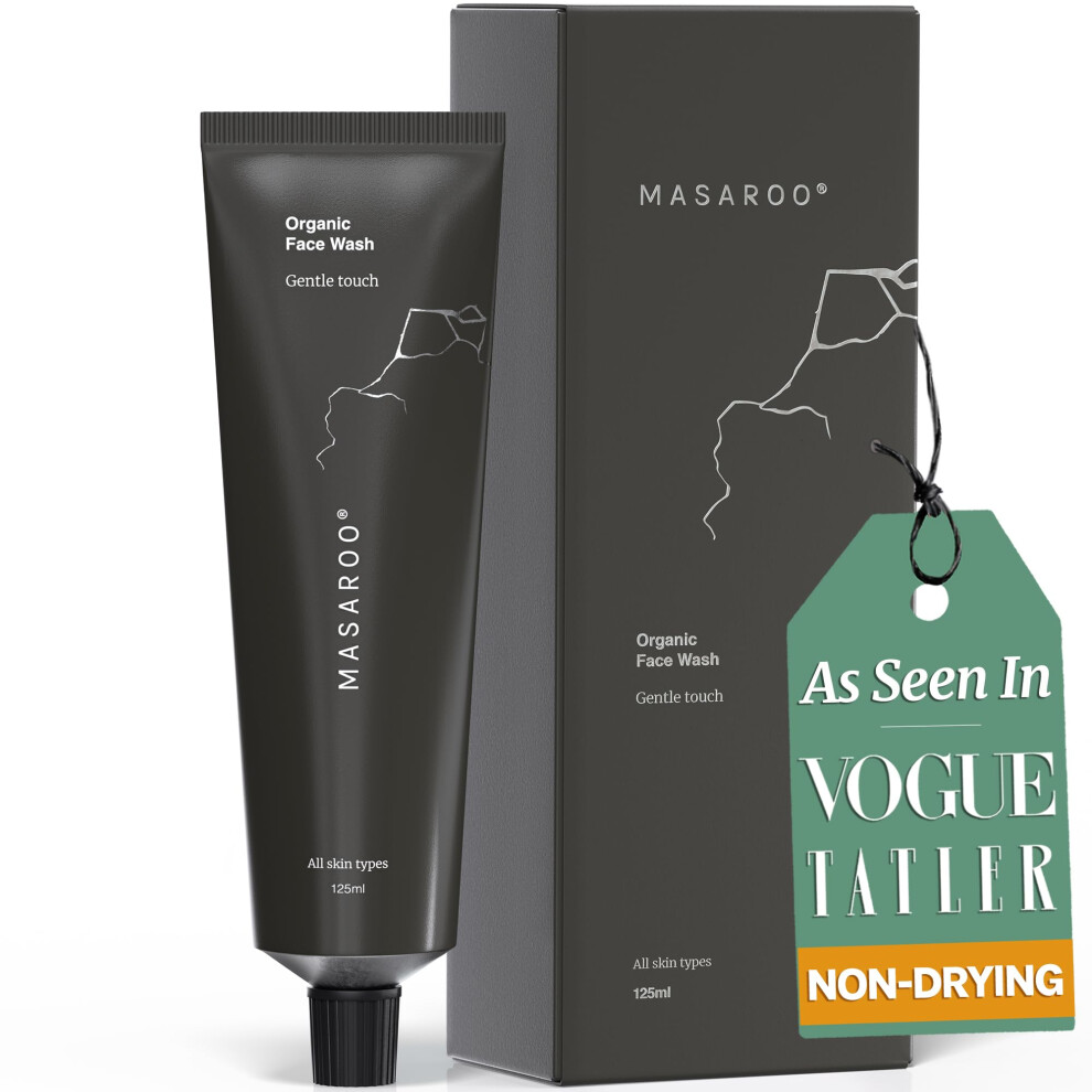 Masaroo Organic Face Wash: Hydrating Foaming Cleanser - Aloe Vera Cleanser With Vitamin C, E - Gentle Face Wash For Sensitive Skin & All Skins - Anti Aging