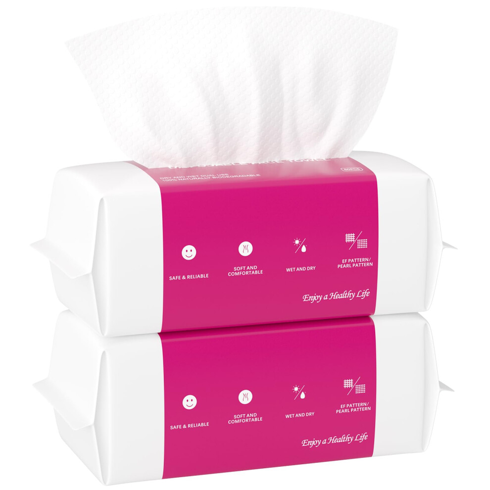 Eyteyl Disposable Face Towel 120 Count, 20 X 20Cm Cotton Tissue Dry Face Wipes Skin Clean, Unscented And Ultra Soft Disposable Face Towelette For Washing