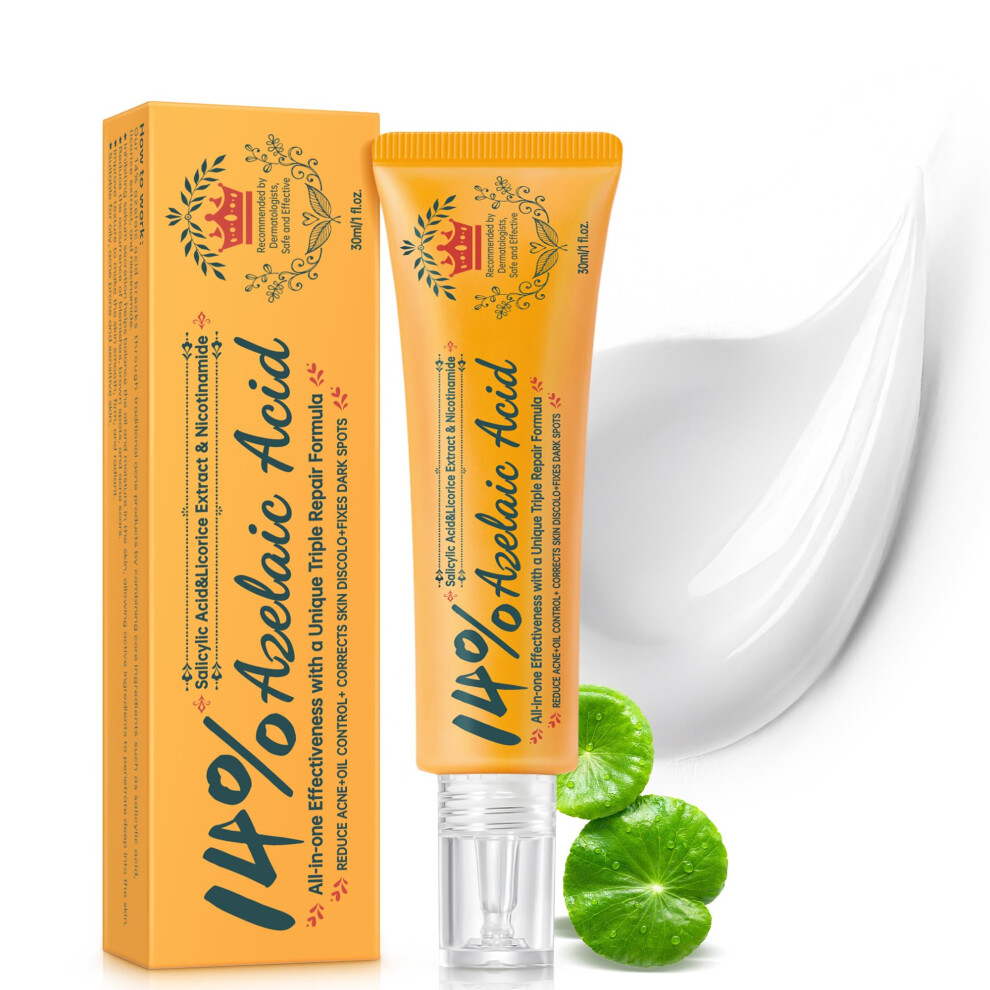 Bechoicen Cream Azelaic Acid 14% Acne For Face,Azelaic Acid Serum With Niacinamide & Salicylic Acid,Evens Skin Tone,Balances Skin Condition And Repairs Skin