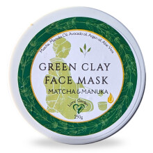 Manuka and Matcha Green Clay Face Mask with Aloe Vera, Avocado & Argan Oils - 250 g