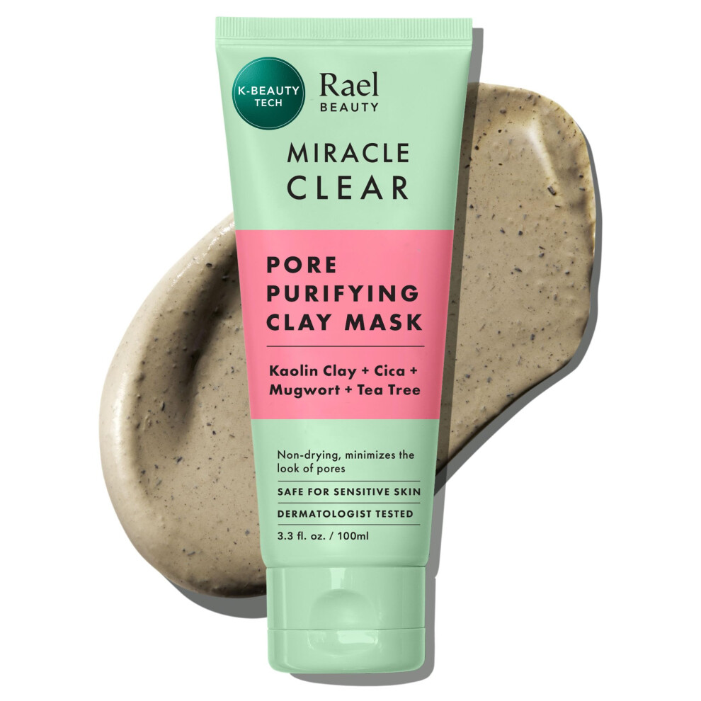 Rael Miracle Clear Pore Purifying Clay Face Mask - Blackhead Remover, Korean Skincare, Pore Minimizer With Cica & Tea Tree Extract, Dermatologist