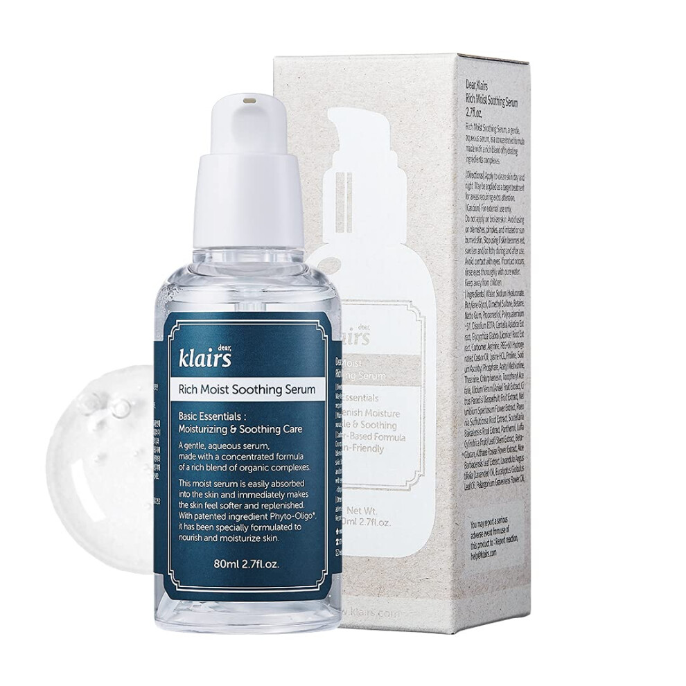 Dearklairs Rich Moist Soothing Serum 2 7 Fl Oz 80 Ml, Instant Absorption, Non-Greasy, Hydration, Cooling, Basic Care, Unscented, Renewal