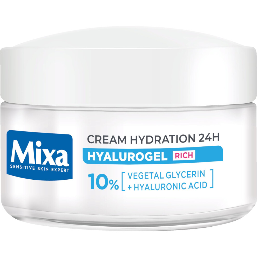 Mixa Cream Hyalurogel Rich Moisturising Iv Sensitive Skin Dehydrated 50Ml