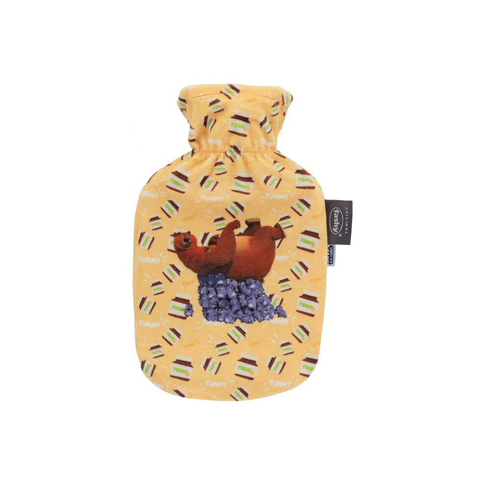 Fashy Small 0.8L Hot Water Bottle Printed Grizzly Bear & Lemmings
