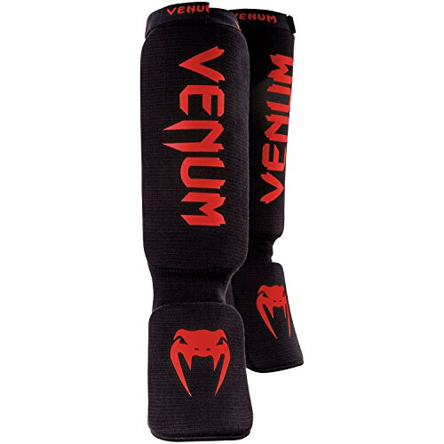 Venum, Kontact Shin Guards, Men's, M, Black/Red 1