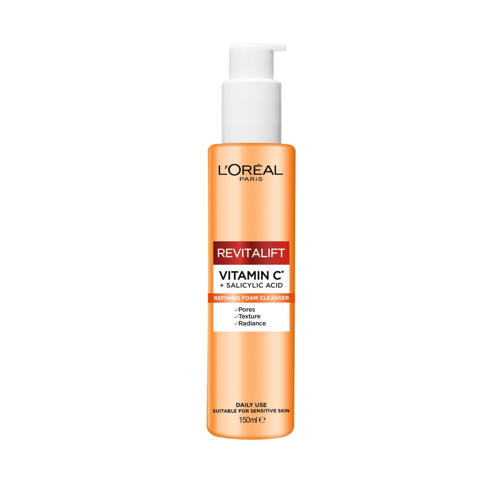 L'oreal Paris L'or?Al Paris Revitalift Clinical Vitamin C Cleanser With Vitamin C* + Salicylic Acid, For All Skin Types, 150Ml *Vitamin C Derivative