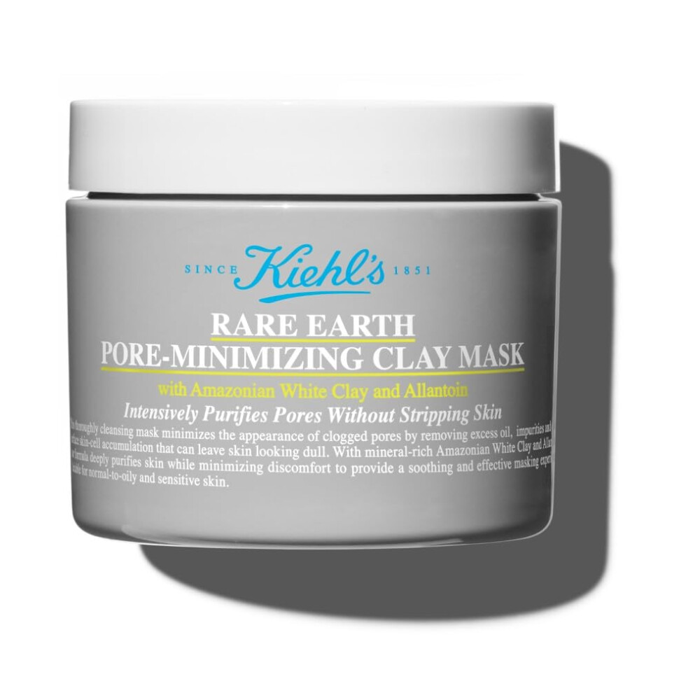 Kiehl's Rare Earth Pore-Minimizing Clay Mask, Purifying Mask, Minimizes Pores, Normal To Oily Skin, 125Ml
