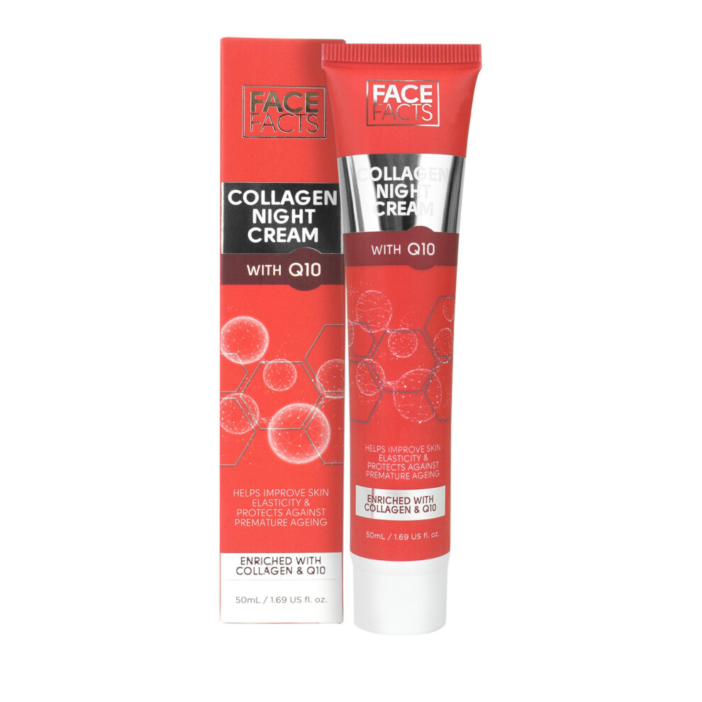 Face Facts Cream Collagen Q10 Night Ubiquinone (Q10), Vitamin E And Collagen; Improves Skin Elasticity And Protects Skin Against Premature Ageing