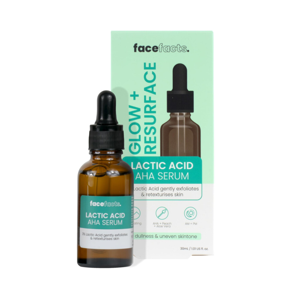 Face Facts Moisturising Facial Serum | Glowing And Even Skin | Lactic Acid | 30Ml
