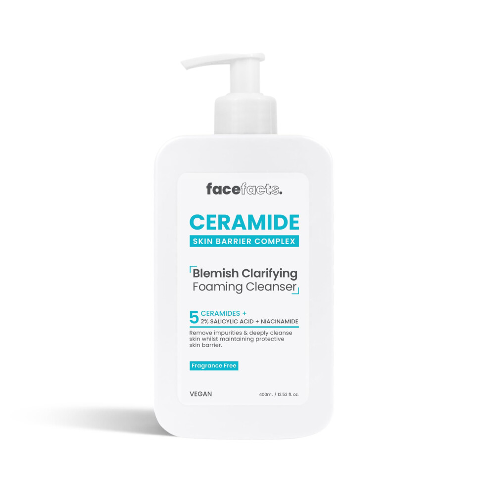 Face Facts Ceramide Blemish Clarifying Foaming Cleanser | Cleanses + Strengthens | 400Ml
