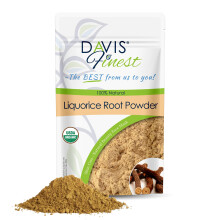 Davis Finest Organic Liquorice Root Mulethi Powder 100g, Ayurvedic, Chemical-free, Naturally Lighten Dark Spots, Blemishes & Skin Discoloration, Face