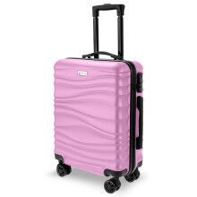 AVIO Wave Cabin Suitcase 55x40x20cm ? Lightweight Hard Shell Cabin Luggage with 4 Double Spinner Wheels, Telescopic Handle & Organised Interior ?