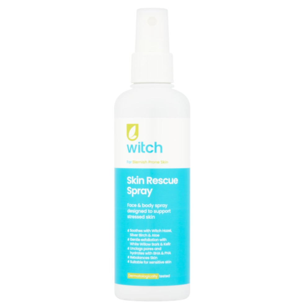 Witch Silver Skin Rescue Spray To Support Stressed And Blemish-Prone Skin. With Hazel, Birch And Aloe Vera. Rebalances And Hydrates. 125Ml