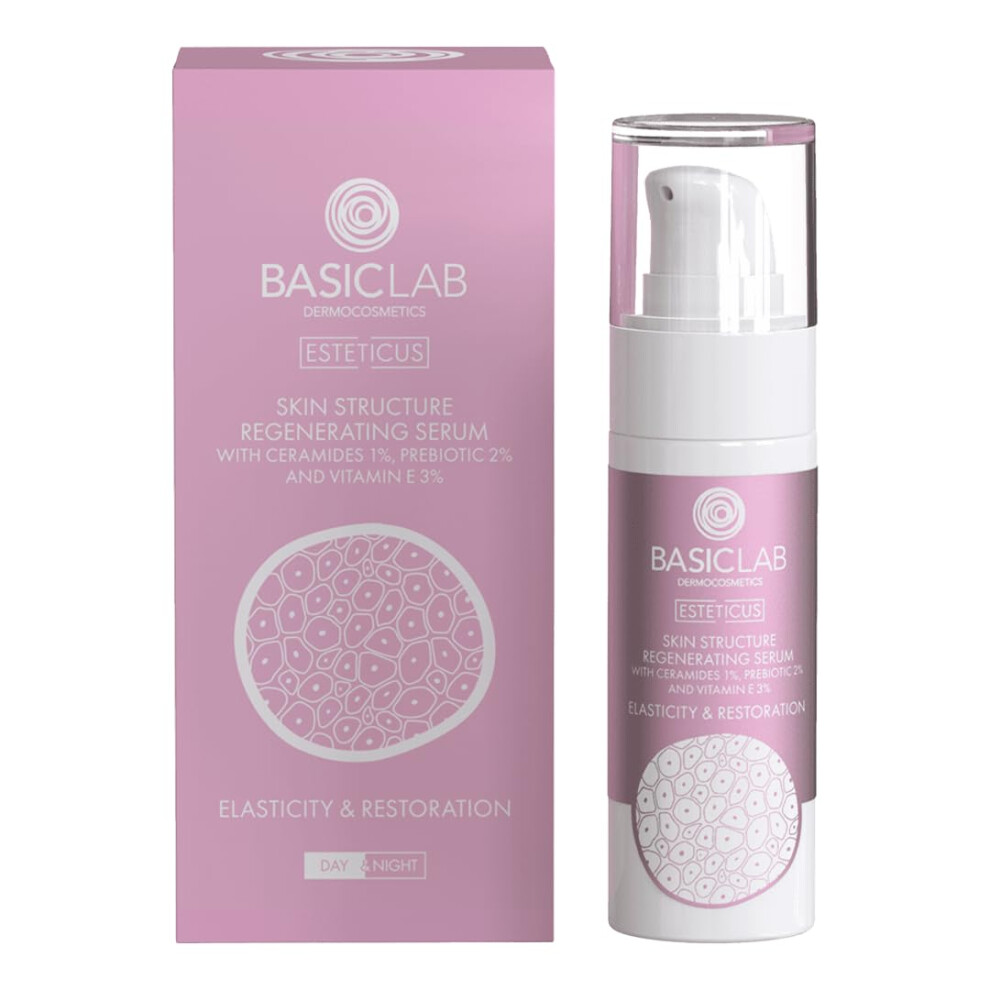 Basiclab Serum Regenerating The Skin Structure With Ceramides 1% Resilience And Restoration 30Ml, Natural Cosmetics, Organic Face Serum, Nourishing