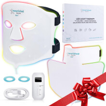 Nourished Bodynskin 7 Colors LED Face and Neck Mask with Near-Infrared - Blue, Red Light Therapy for Face - 228 LEDs - Skincare Tool for Anti-Aging