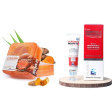 Eventone-C Skin Whitening Cream & Handmade Essential Oil Turmeric Soap ? Pack of 2 | Deep Cleansing & Skin Brightening Duo | Glutathione + Vitamin C |