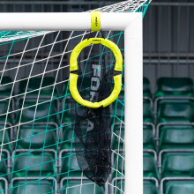 FORZA World's Smallest Football Target Net | 13" Diameter Polyester Mesh with Stainless Steel Weighted Rim and Hook & Loop Fastening | Stores Up to 3