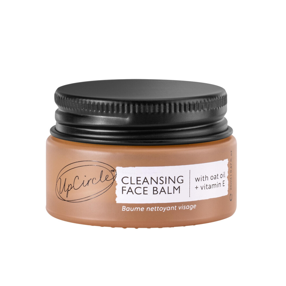 Upcircle Mini Travel Size Cleansing Face Balm With Apricot 20Ml - Natural Cleanser To Remove Makeup + Clear Blackheads - Sea Buckthorn, Oat + Rosemary