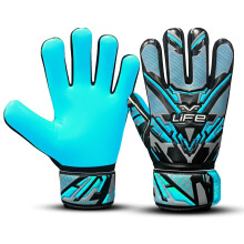 LIFE Kids & Youth Goalkeeper Gloves for Football & Soccer ? Boys Goalie Gloves with Latex Super Grip Palm, Children?s Football Gloves (Blue, Size 7