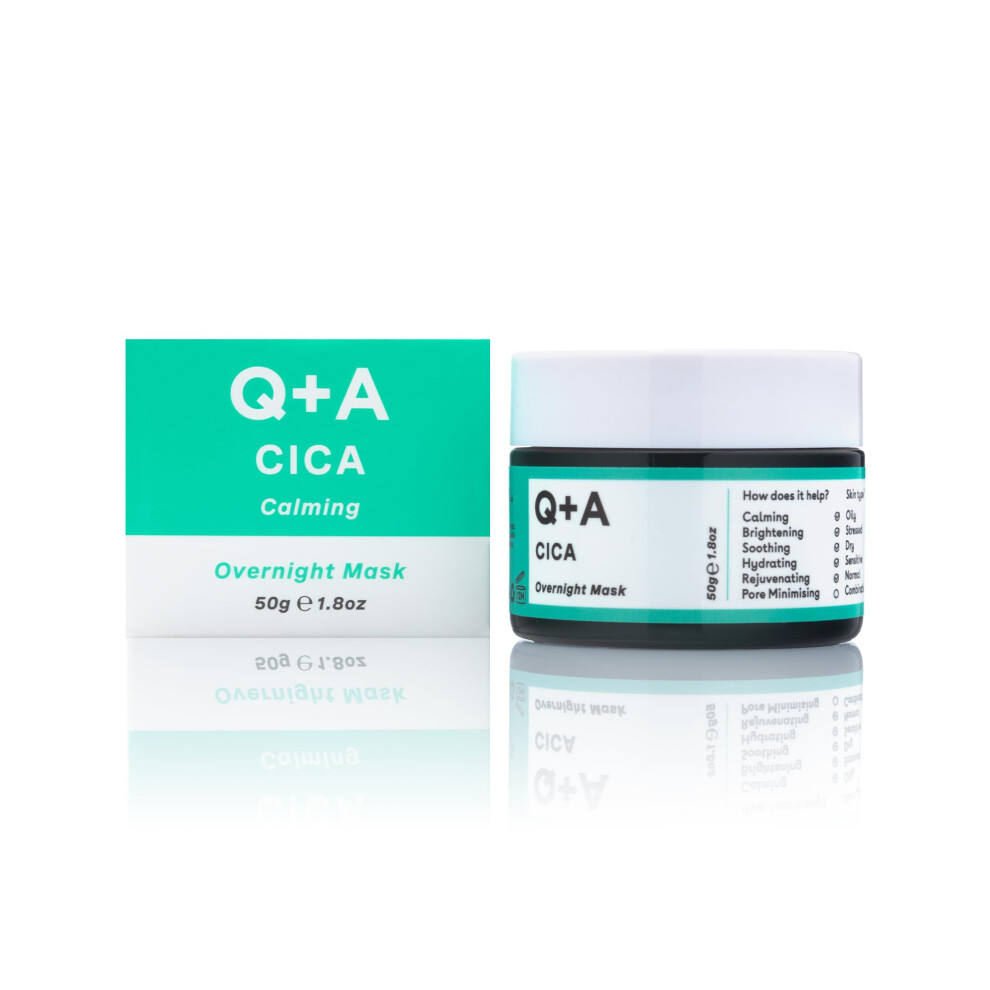 Q+A Cica Overnight Face Maskq+A Cica Overnight Face Mask (50G), Calming, Hydrating And Barrier-Strengthening Face Care, Sleeping Mask For Sensitive,