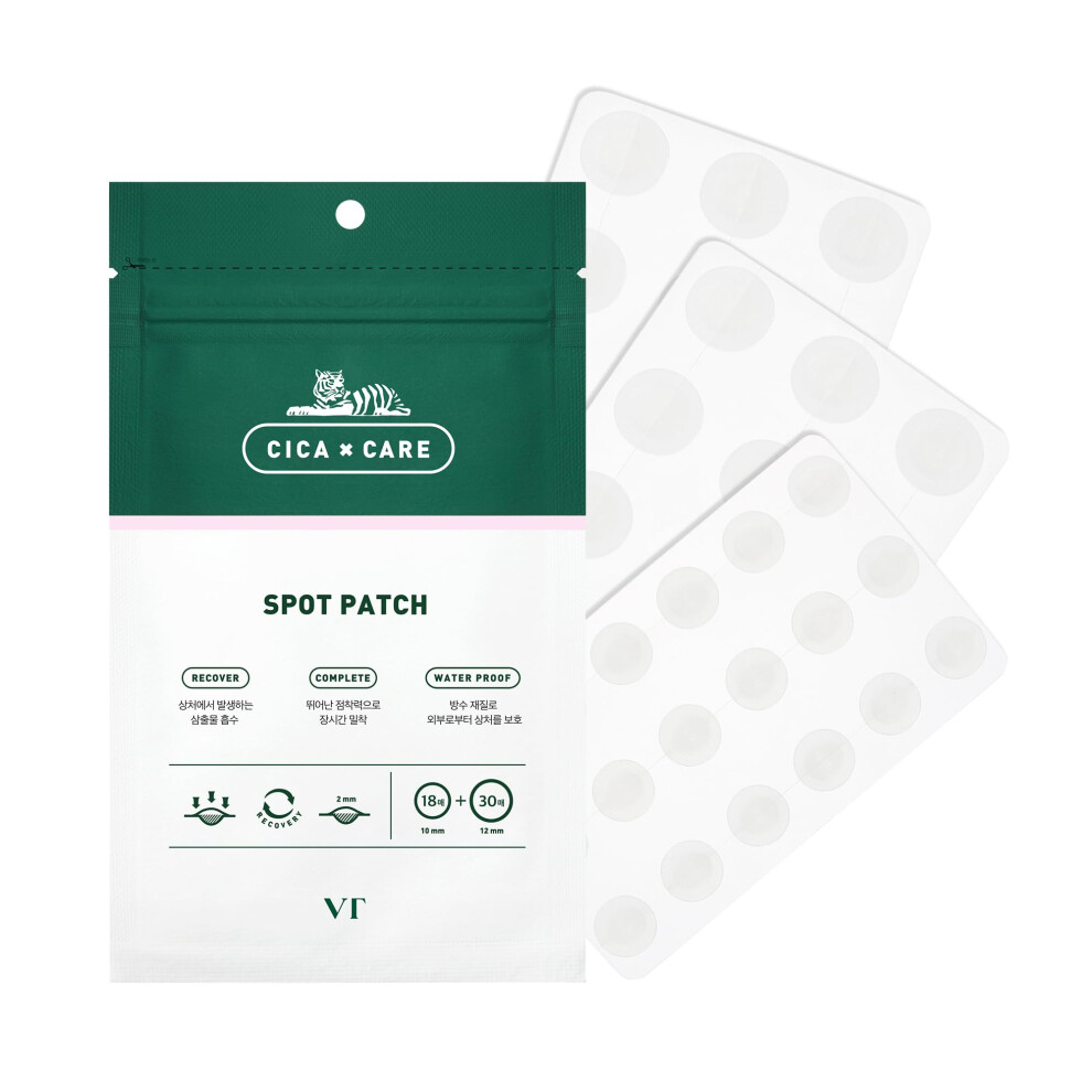 Vt Cosmetics Cica Spot Patch, Waterproof Pimple Patches For Acne Care, Spot Care (48 Patches)