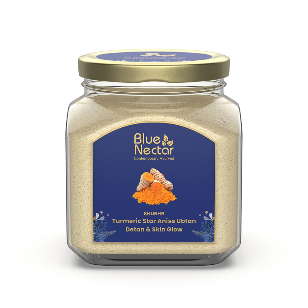 Blue Nectar Indian Clay Face Mask To Remove Natural Tan | Ayurvedic Multani Mitti Turmeric Ubtan Powder Face Pack For Pores & Natural Skin Glow For