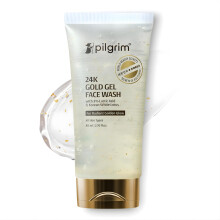 Pilgrim 24k Gold Gel Facewash with Korean White Lotus & Lactic Acid 80ml | Face wash for glowing skin | Reduce dark spot and improves skin texture |