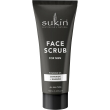 Sukin - Mens Face Scrub - Natural and Revitalising Face Scrub with Bamboo Powder, Walnut Shells, Ceramides, Sesame, Jojoba Oil and More - Skin Care