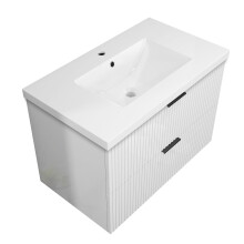 Vanity Unit Basin Sink Resin Gloss White Wall Hung 800mm