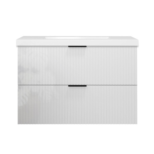 Vanity Unit Basin Sink Resin Gloss White Wall Hung 800mm 2