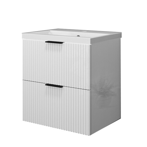 Vanity Unit Basin Sink Ceramic Gloss White Wall Hung 500mm 1