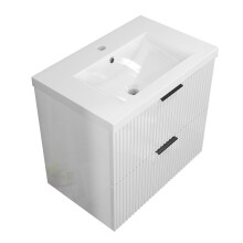 Gloss White 600mm Wall Hung Bathroom Vanity Unit with Ceramice Basin