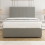 (4ft Small Double, Silver) Upholstred Velvet Divan Bed Base with 24" Headboard 2 Drawer Storage Double Bed 3
