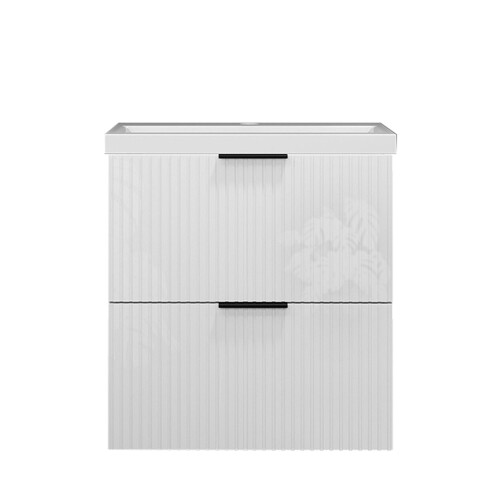 Vanity Unit Basin Sink Ceramic Gloss White Wall Hung 500mm 2