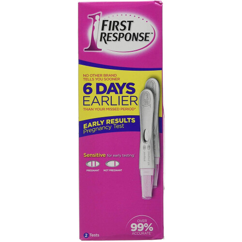 First Response Early Result Pregnancy Test, 2 Count (Packaging & Test