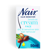 Nair Nourish Facial Brush-On - Hair Removal Cream for Face & Body - Ultra precision - for Dry & Sensitive Skin - with Argan Oil -