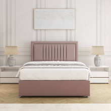 (Pink, 5ft King (No Mattress))) Canes Divan Bed Plush Velvet 24” Headboard 2 Storage Drawers Mattress