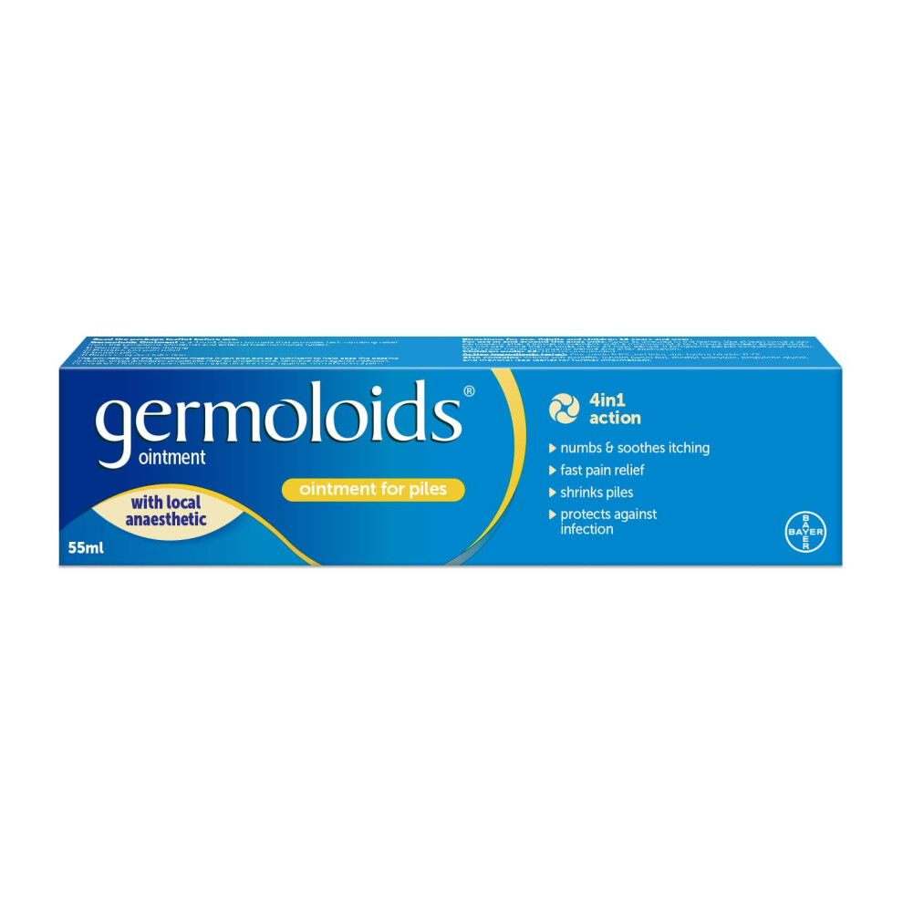 Photos - Hair Styling Product Germoloids Haemorrhoid Treatment & Piles Treatment Ointment, Triple Action with Anaesthetic to Numb the Pain & Itch, 55 ml (