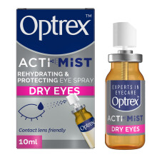 Optrex Actimist, Dry Eyes, 10ml, Rehydrating & Protecting Eye Spray ,Instant, Long-Lasting relief, Dual Action Relief For Tired, Dry Eyes, Treatment